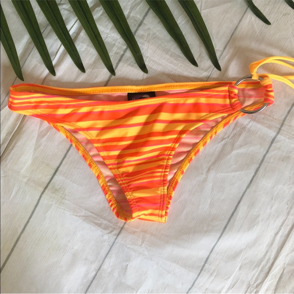 Sexy Orange Striped Bikini Bottom Size S